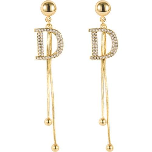 18K Gold Real Gold Earrings Fine Jewelry for Women High Quality Woman Fashion Earrings Retro Long Tassel Hollow DD Pop Earrings