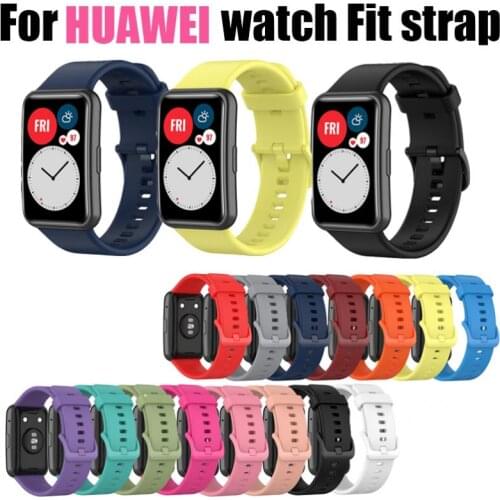 For Huawei Watch Fit Smart Watch Colorful Replacement Sport Band Unisex Silicone Wristband Bracelet For Huawei Watch Fit