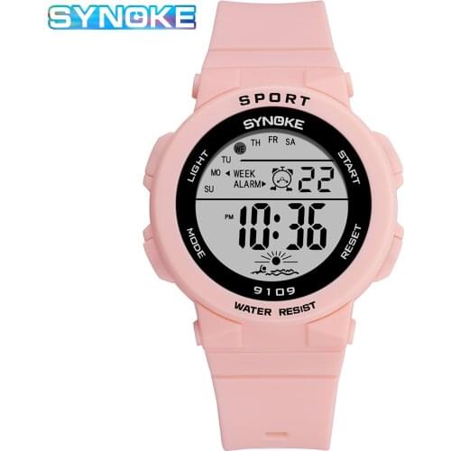 SYNOKE Watch For Women Fashion Electronic Watch S Waterproof Shock Pink Womens Digital Sports Watch Luxe Montre Zegarek Damski