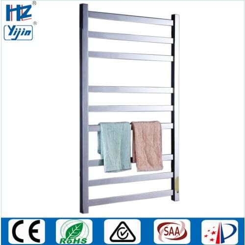 ARE Bathroom Electric Heated Towel Rack Wall Mounted Square Tube Heated Towel Warmer Rails 304 Stainless Steel Towel Dryer 918