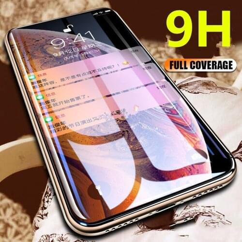 Tempered Glass On The For iPhone 13 Pro 12 11 Pro 7 8 Plus XR X XS Max SE Glass Full Glue Cover Screen Protector Protective Film