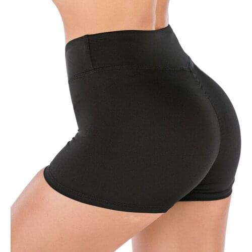 Hot Women Casual Solid Elastic High Waist Push Up Fitness Yoga Shorts Running Gym Jogging Stretch Sports Short Pants Sportswear