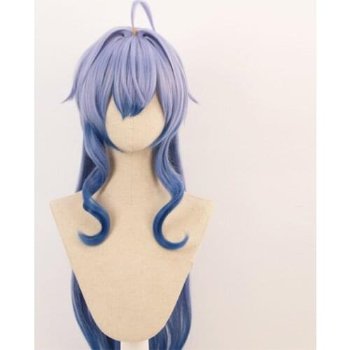 Ganyu Gradient Blue Long Wig Cosplay Costume Heat Resistant Synthetic Hair Game Genshin Impact Gan Yu Women Wigs