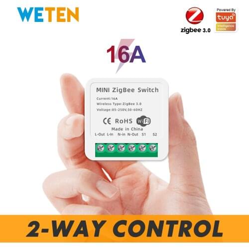 Zigbee 3.0 Smart Wall Light Switch Relay Module 2 Way Switch 16A, Support Tuya Smart Life Hub Zigbee2mqtt Alexa Google Home
