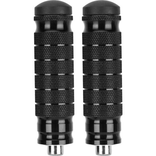 2 pcs Non-slip Motorcycle CNC Machined aluminum Rear Footpegs Plate Footrests Rubber Pad Grip for M8 motorcycle motocross