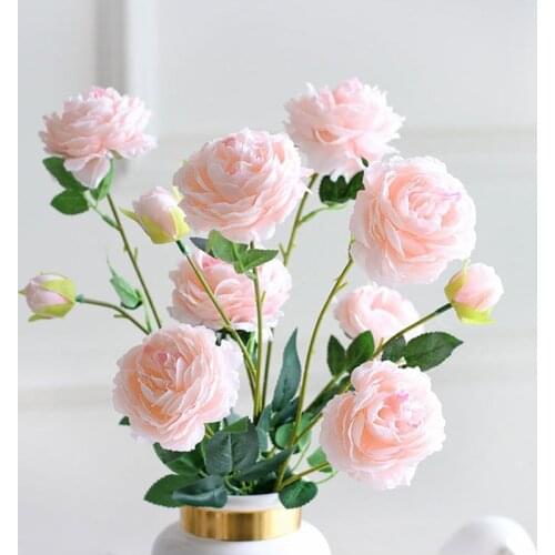 2 Branches Artificial Silk Peony Flowers Bride Bouquet Wedding Decoration Fake Flowers Garden Home Table Decor Accessories