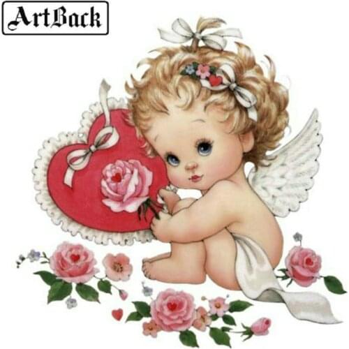 5d diy diamond painting angel baby cartoon full square round drill rhinestone mosaic new arrival sticker children gift