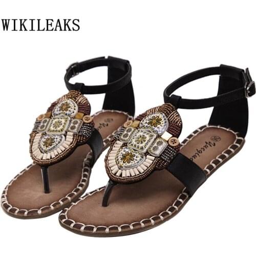 Mary Jane Shoes Woman Sandals 2021 Summer Flats Bohemian Ladies Shoes and Sandals Flip Flops Women Sandals Women Zapatos Mujer
