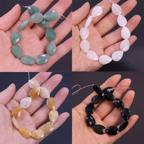 Natural Stone Beads Water Drop Faceted Lapis lazuli String Beads for Charm Jewelry Making DIY Necklace Bracelet 13x18mm