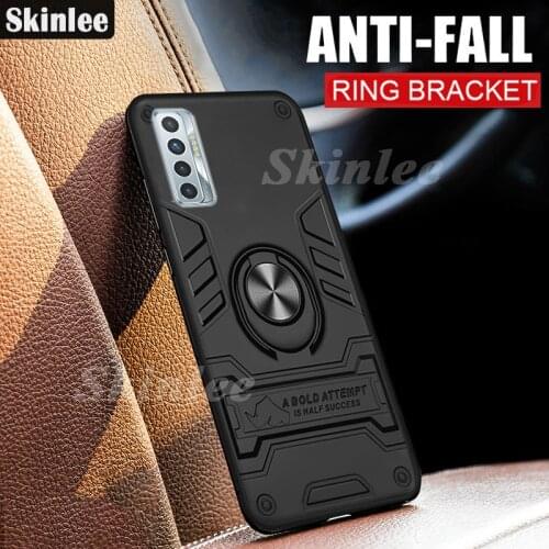 Skinlee For Tecno Camon 17P Case Shockproof Rhinoceros Armor Phone Case Holder Finger Ring Magnetism For TECNO Camon 17 P Cover