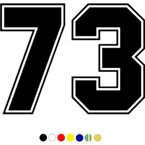 CS-1684#20*15cm number 73 reflective funny car sticker vinyl decal silver/black for auto car stickers styling car decoration