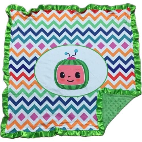 Baby Girls Cartoon Warm Pink Minky Blanket with Ruffle