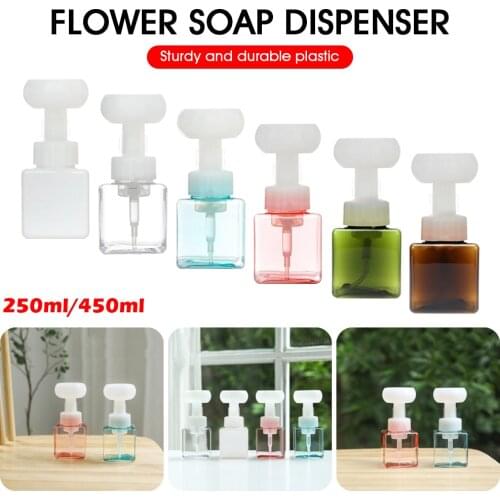 250/450ml Flower Foam Dispenser Foaming Soap Dispenser Refillable Pump Bottle for Kitchen Bathroom House Dormitory Accessories