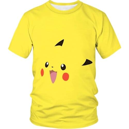 Pokémon Series Printed T-shirt 3D Boy Girl Clothes Wild Face Casual O-neck Summer Short Sleeve Cosplay Fun Pokemon
