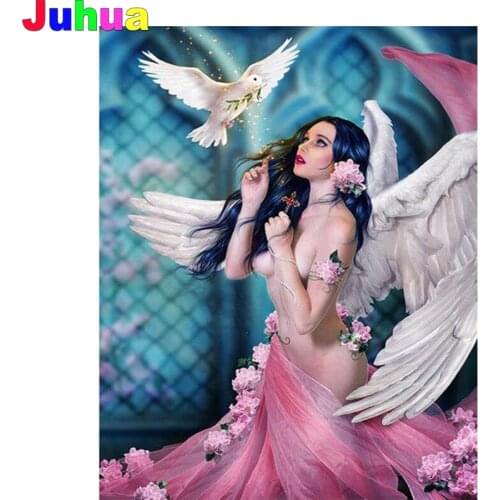Sexy beauty 5D DIY Diamond Painting full square/round drill Pigeon angel Diamond Embroidery mosaic diamond Stitch home Decor