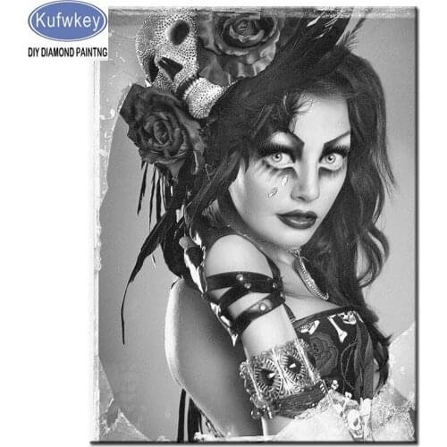 Full Square Diamond Painting terror girl Diamond Embroidery new arrival Diamond Mosaic Sale Pictures With Rhinestones halloween