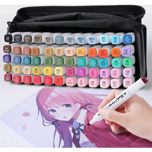Sketching markers Color Drawing Pen Alcohol Based Sketch Felt-Tip Oily Twin Brush Art set Supplies manga marker colores touch