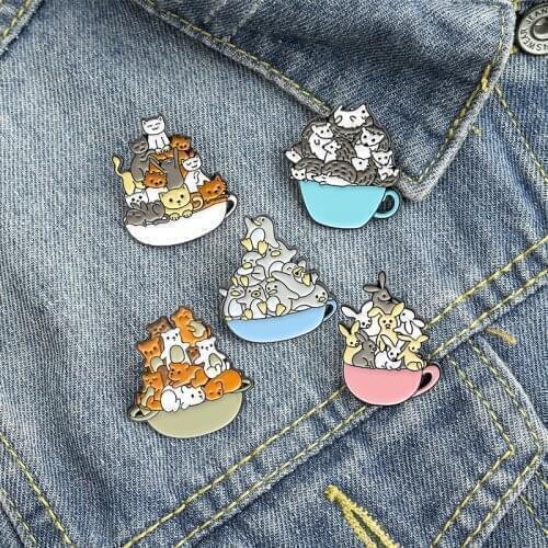 Pins Metal Pines Cute Animal Cat Dog Brooch For Hat Lapel Pin WomenS Brooches For Women Jewelry Badges On Backpack Badge