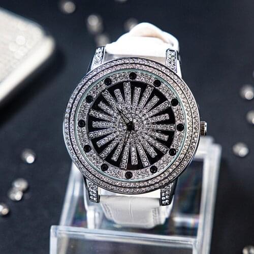 SHIYUNME Women Quartz Ladies Watch Waterproof diamond Watches Leather Belt casual Clock