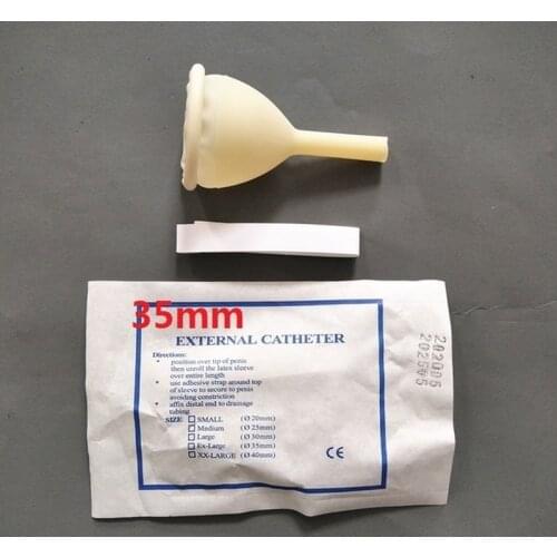 50 pcs 25/30/35/40mm male external catheter disposable condom urine collector Latex urine bag pick urinal bag freeshippiong