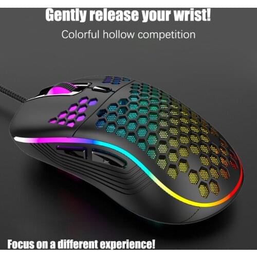 2021 Hollow Design Wired Mouse Lightweight Optical Gaming Mouce 4800 DPI Adjustable 6 Keys Mouse Computer Accessories