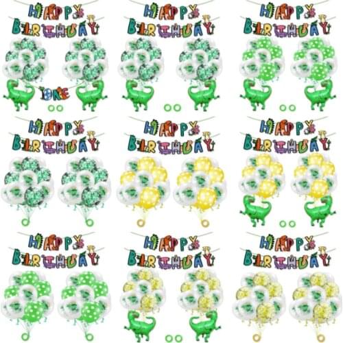 Dinosaur Latex Foil Aluminum Balloon Set Party Supplies Garland Helium Jungle Favors Birthday Graduation Baby Shower Decorations