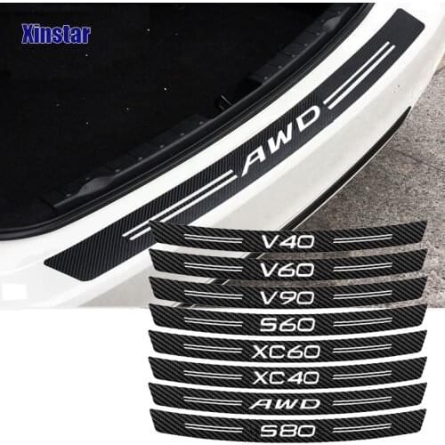 Carbon Fiber Car Rear Stickers Vinyl Sport Stickers For Volvo S60 XC90 V40 V50 V60 V70 S80 S90 V90 C30 C70 XC70 XC60 XC40 AWD T6