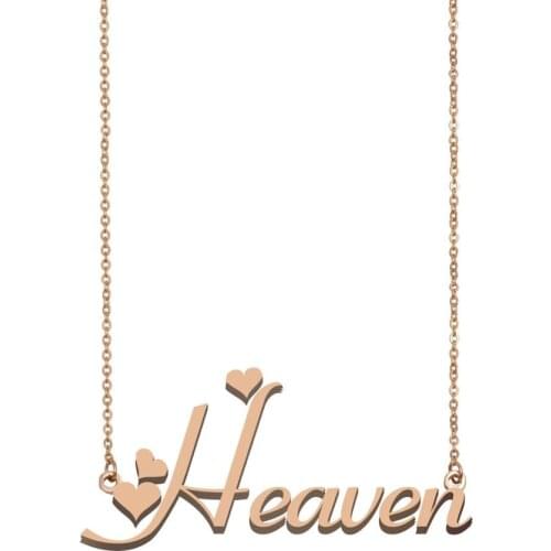 Heaven Name Necklace , Custom Name Necklace for Women Girls Best Friends Birthday Wedding Christmas Mother Days Gift