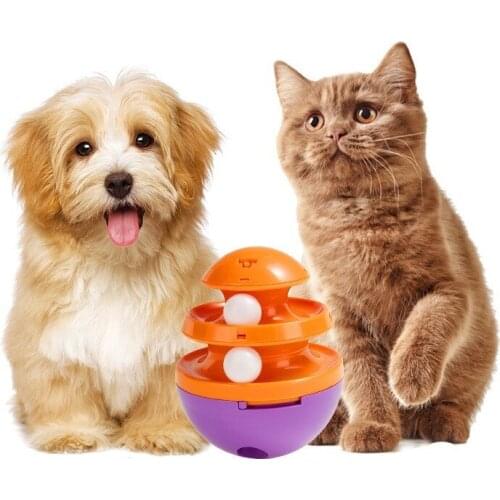 New Dog Toy Tumbler Slow Food Leakage Ball Interactive Teething Playing Training Educational Toys for Cat Kitten Puppy