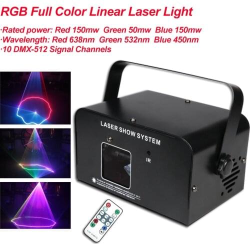 NEW Single Head DJ Laser Stage Light Full Color RGB Patterns Line Scanning Projector Music Effect Lighting For Disco Xmas Party