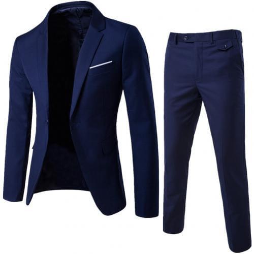 Wholesale Korea Style Slim Fit Wedding Men Suits Costume Homme Party Prom Tuxedo Groom Terno Masculino Blazer 2 Pcs ZQH2008