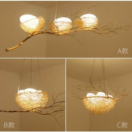 Restaurant pendant lights Nordic Creative Art lamp post-modern minimalist cafe bar personality three Bird cage light LO8143