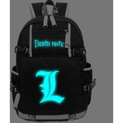 Cosplay Oxford Backpack Anime Death Note Cartoon Luminous Student School Shoulder Bags Teenage Casual Laptop Travel Bag