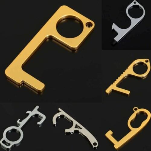 Style 1 color EDC Door Opener Keychain Avoid Outdoor touch Car Key Chain For Press Elevator Button Door Handle Tool New design