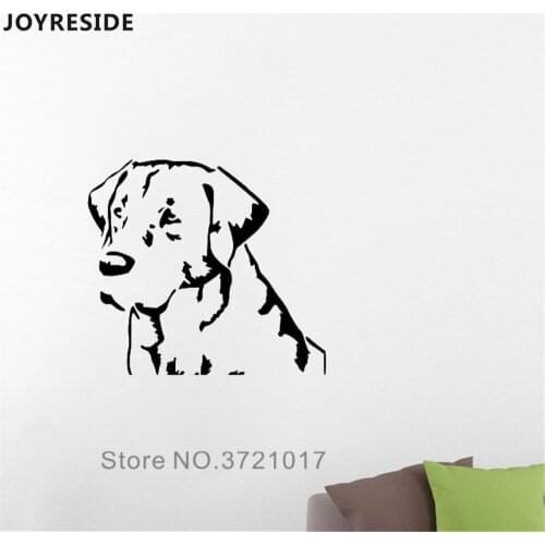 JOYRESIDE Labrador Dog Wall Decal Labrador Head Wall Sticker Animal Vinyl Decor Home Livingroom Pet Decor Interior Design A980