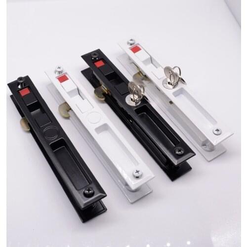 Glass Sliding Door Locks Aluminum Alloy Invisible Lock Patio Kitchen Living Room Bathroom Double Hook Lock Furniture Hardware