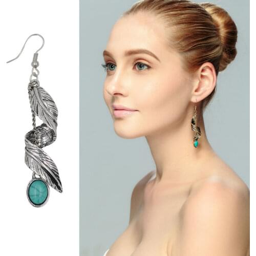 New style Bohemian Vintage Gold silver Color Leaf earrings For women Female charm Dangle long earrings Accessories brincos