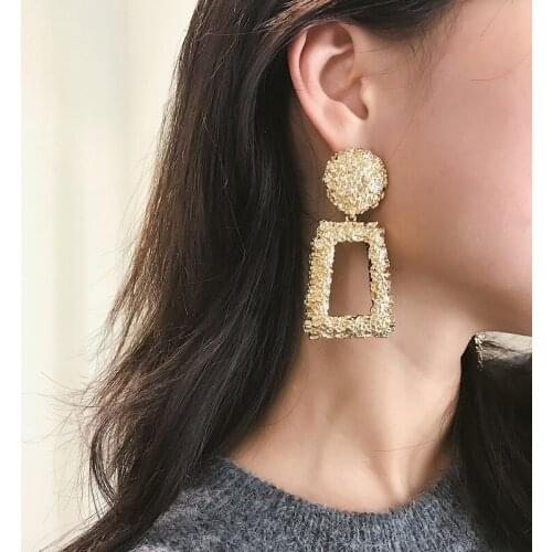 Abayabay European Earring Women Drop Stud Earrings Floral Girls Yellow Gold Color Lovers Vintage Jewelry Kolczyki Pendientes