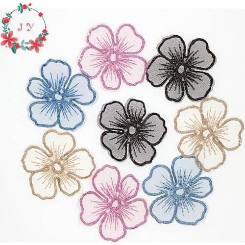 20PCS/lot Mix Embroidery Mesh Flower Applique 5.5/4cm Translucent Single layer for Party Decor,Garment Embellishment,DIY project