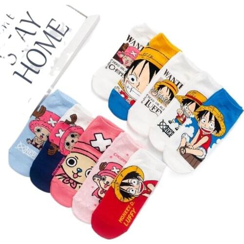 2021 Japanese Cartoon Socks Womens Straw Hat Pirate Series Cotton Womens Boat Socks Summer New Cute Deer Cartoon Womens Socks