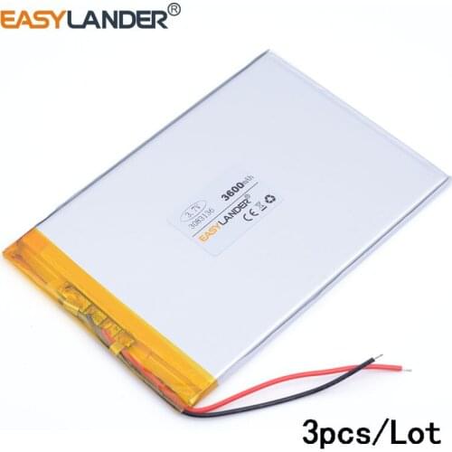 3pcs/Lot 3083136 3.7v tablet battery 3600mah li-ion rechargeable battery for medical device or POS video game IPAQ MID