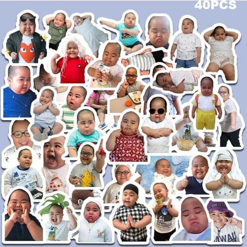 TD ZW 40Pcs Foreign Chubby Emoticons Sticker For Suitcase Skateboard Laptop Luggage Fridge Phone Car Styling DIY Decal Sticker