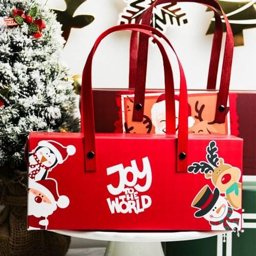 5pcs Candy Box Merry Christmas Paper Gift Box Nougat Candy Wrapper Paper Boxes Cookie Biscuit Paper Flip Box