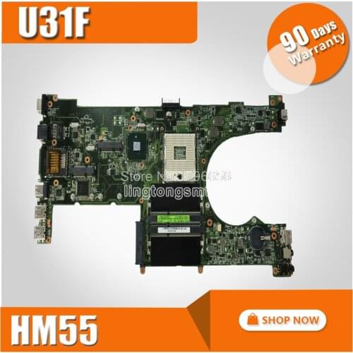 Free shipping U31F HM55 mainboard REV 2.0 60-N19MB1000-D08 For Asus U31 U31F Laptop motherboard MAIN BOARD 100% Working