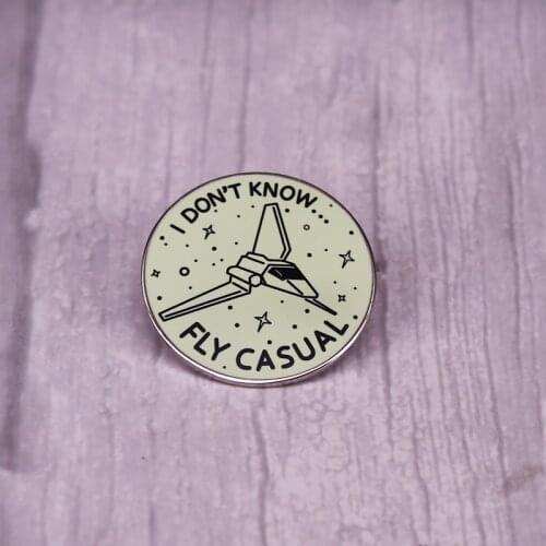 Star-Wars Brooch I Don't Know Fly Casual Enamel Pin Han Solo Quote Badge Movie Insired Jewelry Accessories