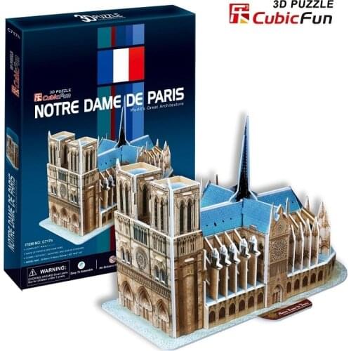 3D models toy 3D paper model jigsaw game Notre Dame cathedral c717h