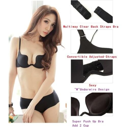 2018 Sexy Deep U Low Cut ECMLN Push Up Women Lingerie U Bra Backless Underwear Plunge Sexy Bras Intimates bras Female sexy bra