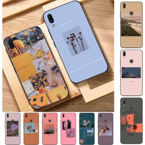 FHNBLJ Great Aesthetic art Pink Yellow Sunflower Rose Phone Case for Vivo Y91C Y11 17 19 53 81 31 91 55 V17 11i 9 fot oppo
