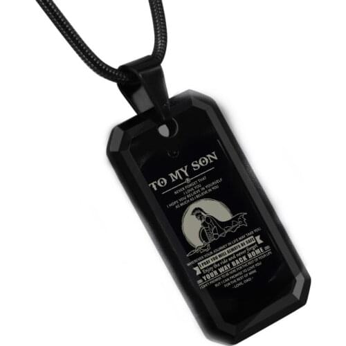 Black Dog Tag Tungsten Carbide Pendant Necklace Customized DIY Necklaces Gift for Men Dad Father 24Inch Chain