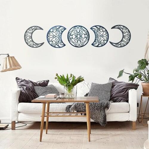 Wooden Decorative Mirror Nordic Style Moon Cycle Wall Decoration Wall Stickers Living Room Bedroom DIY Decorative Mirrors 2021